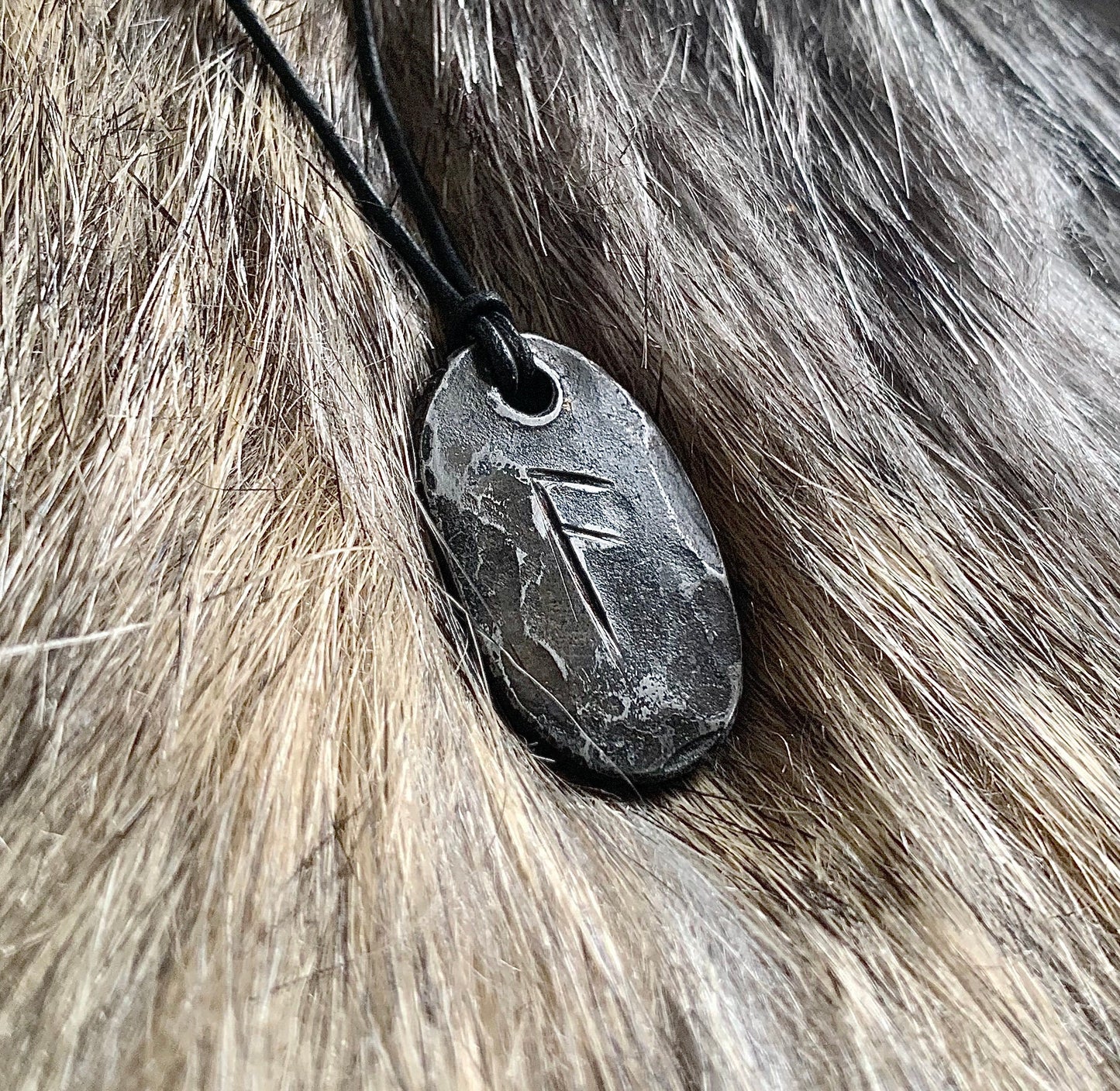 Iron Runic Viking Pendant, Gifts for Him, Gifts for Her