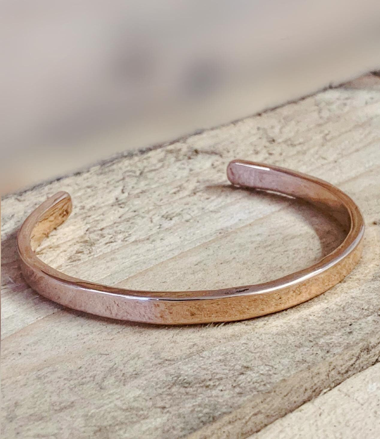 Solid Copper or Bronze Cuff Bracelet, Men’s or Womens Copper Cuff Bracelet, Gift for him, Gift for her