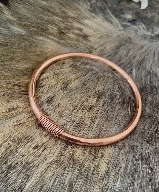 Solid Copper or Bronze Bangle, Men’s or Womens Copper Cuff Bracelet, Gift for him, Gift for her