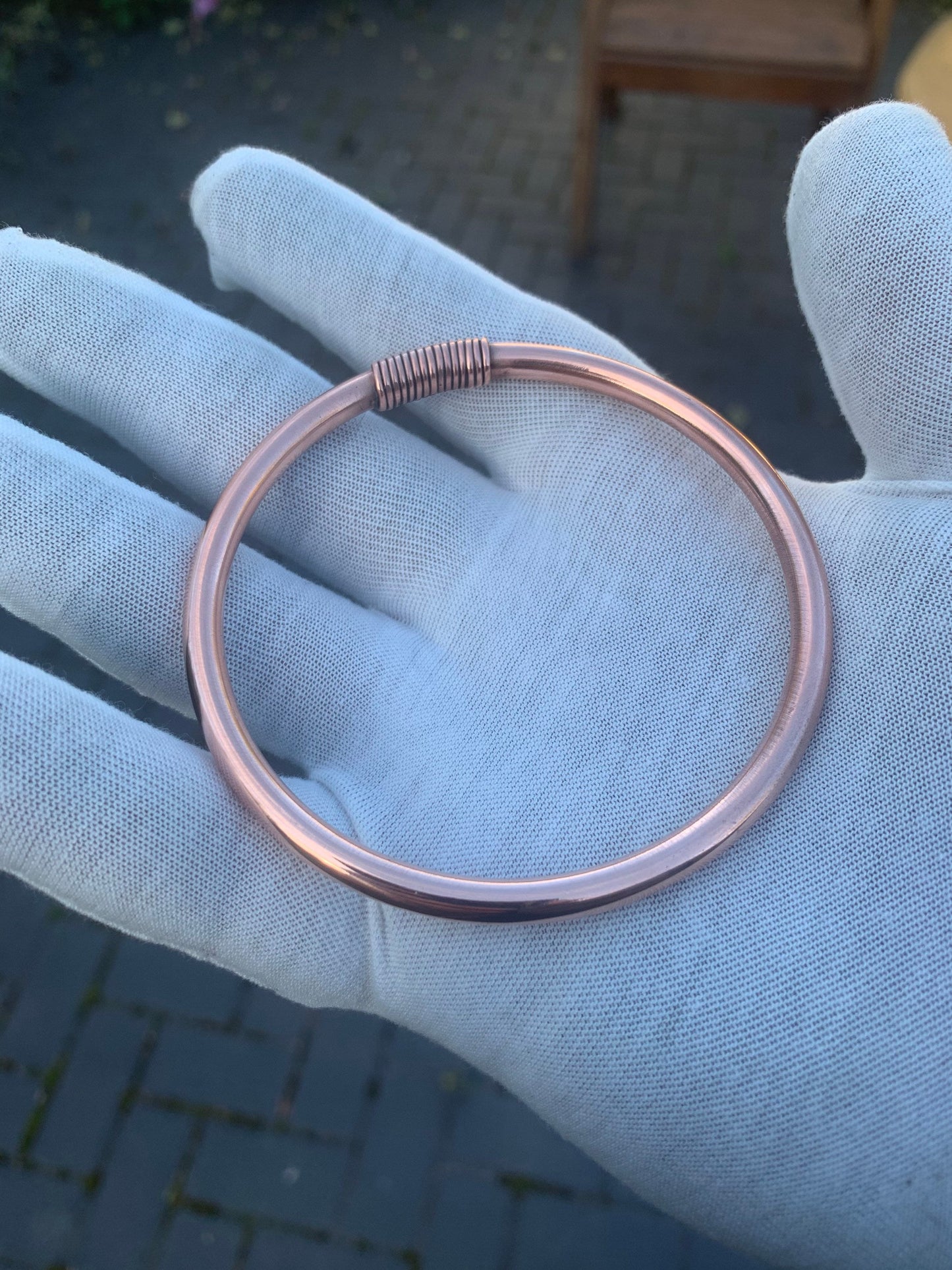 Solid Copper or Bronze Bangle, Men’s or Womens Copper Cuff Bracelet, Gift for him, Gift for her