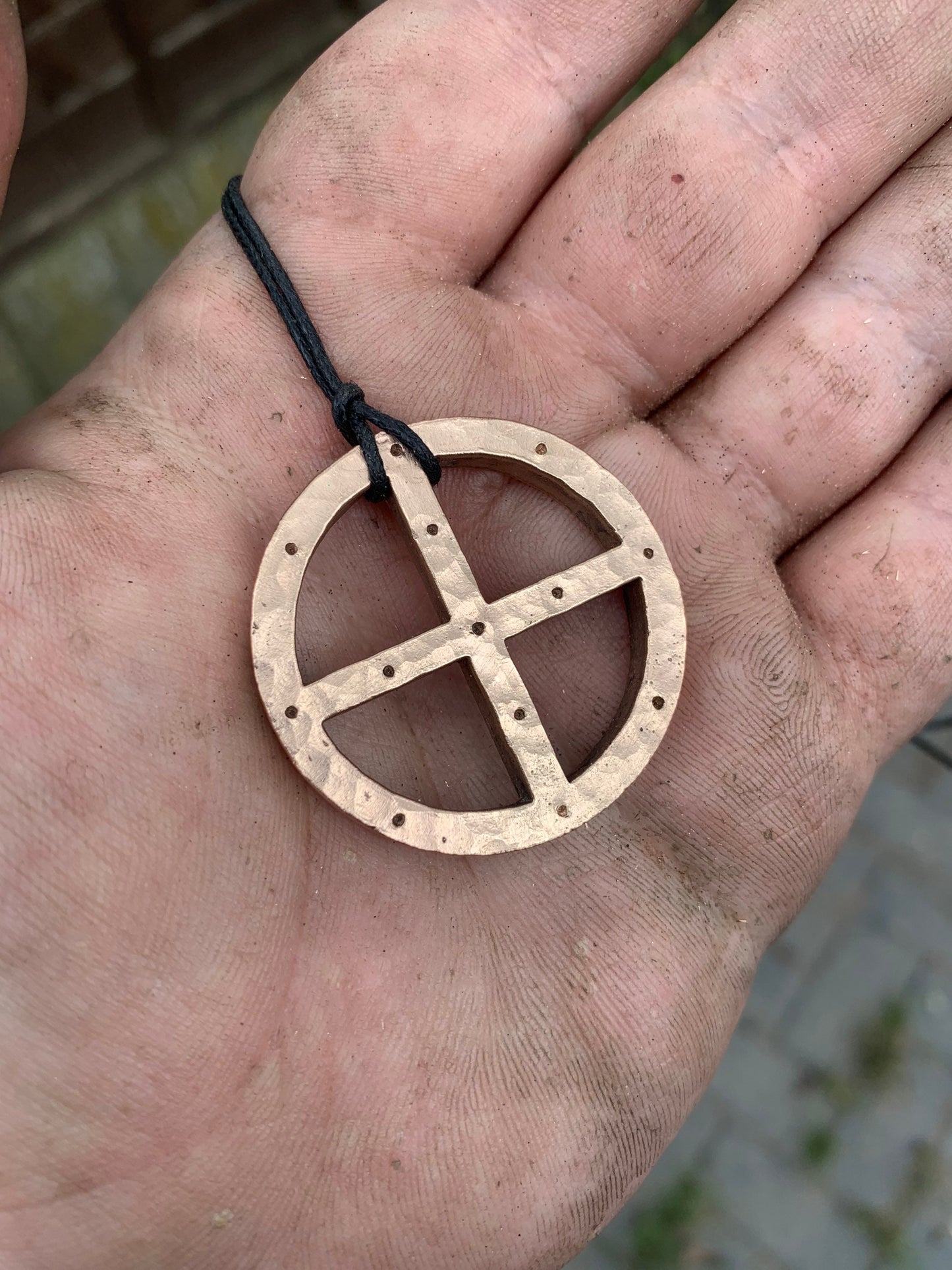 Orme Made Sun Cross, Solar Wheel Pendant - Options of Copper, Bronze, Silver