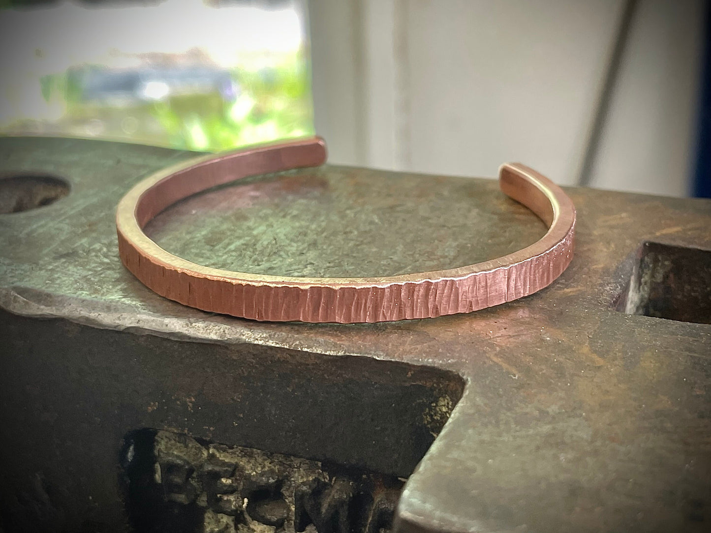 Solid Copper or Bronze Hammered Cuff Bracelet, Men’s or Womens Copper Cuff Bracelet, Gift for him, Gift for her