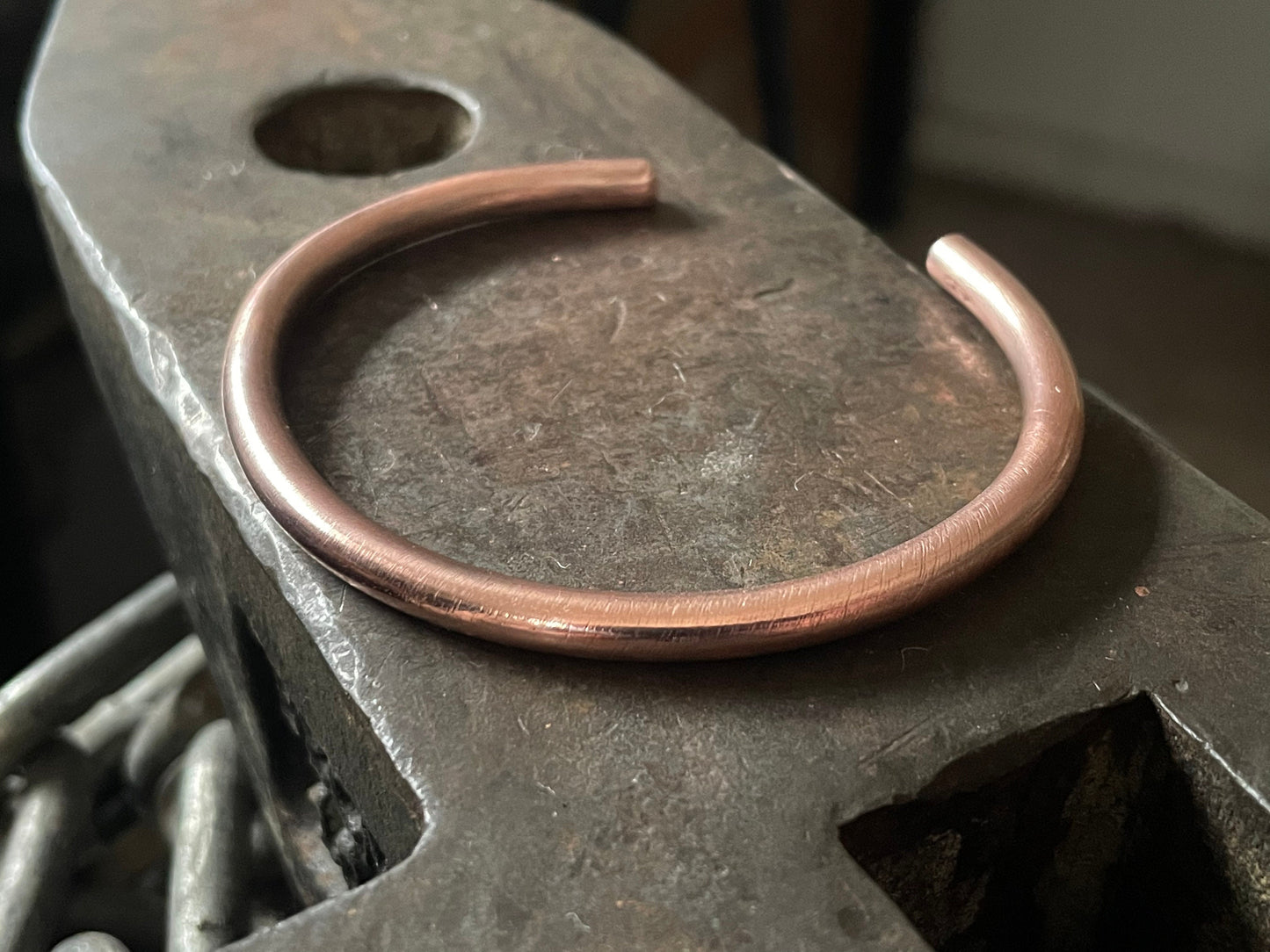 Solid 5mm Copper, Bronze or Fine Silver Cuff Bracelet, Men’s or Womens Copper Cuff Bracelet, Gift for him, Gift for her