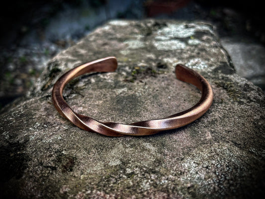 Hand Forged Solid Bronze and Silver Twisted Viking Arm Ring, Cuff Bracelet, Mens or Womens Cuff Bracelet, Gift For Him, Gift For Her