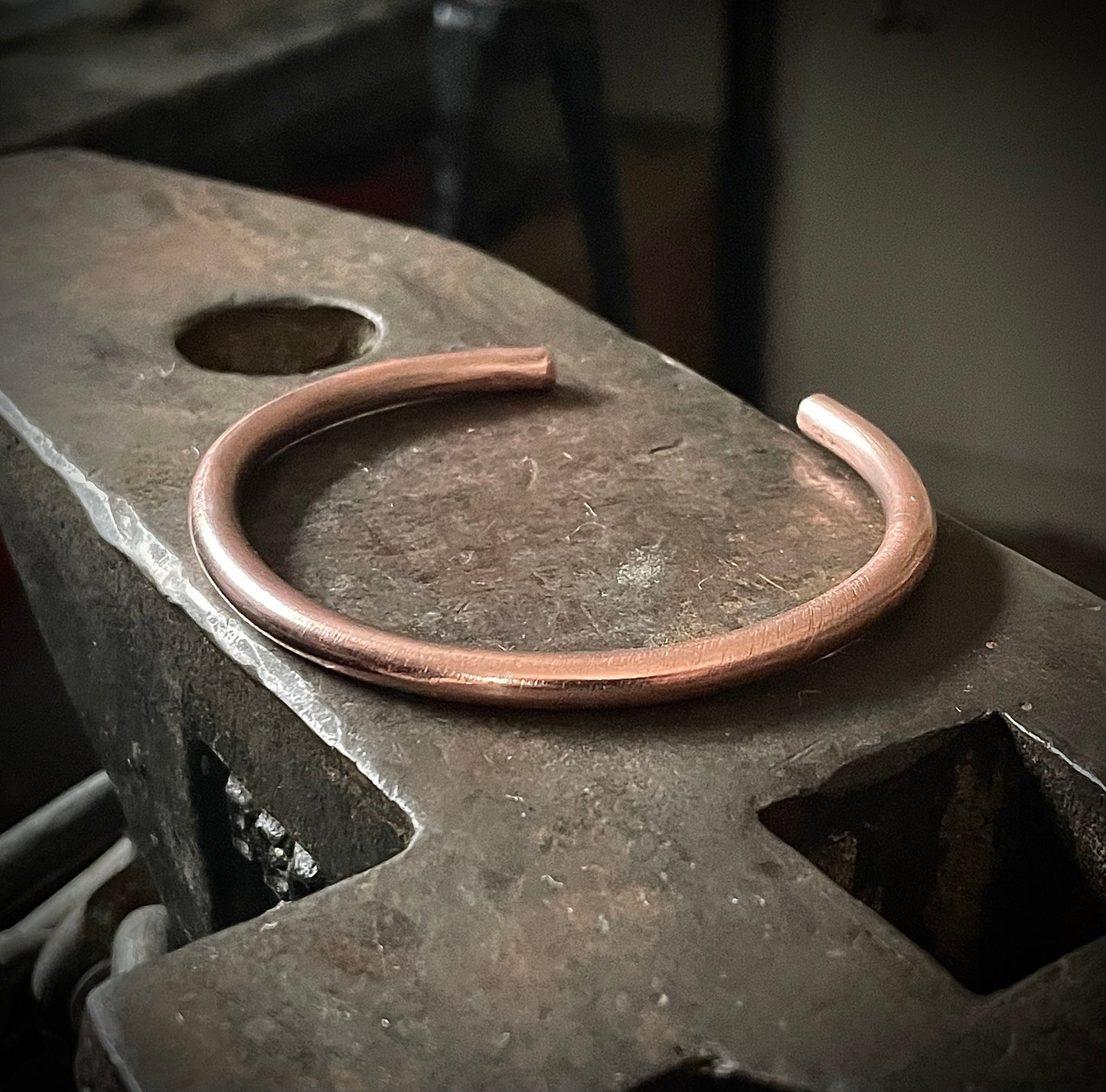 Solid 5mm Copper, Bronze or Fine Silver Cuff Bracelet, Men’s or Womens Copper Cuff Bracelet, Gift for him, Gift for her