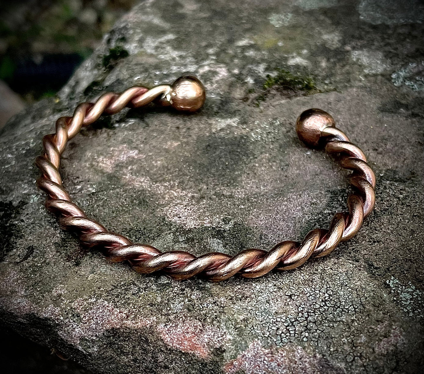 Twisted Viking Celtic Solid Bronze Wrist Torc, Men’s or Womens Copper Cuff Bracelet, Gift for him, Gift for her