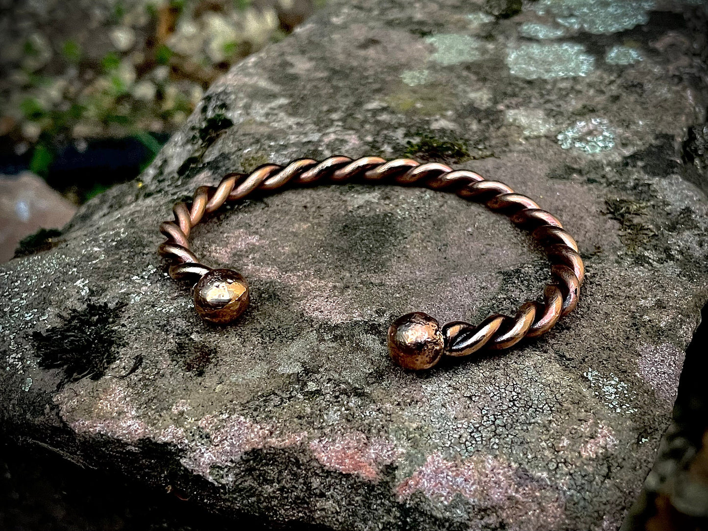 Twisted Viking Celtic Solid Bronze Wrist Torc, Men’s or Womens Copper Cuff Bracelet, Gift for him, Gift for her