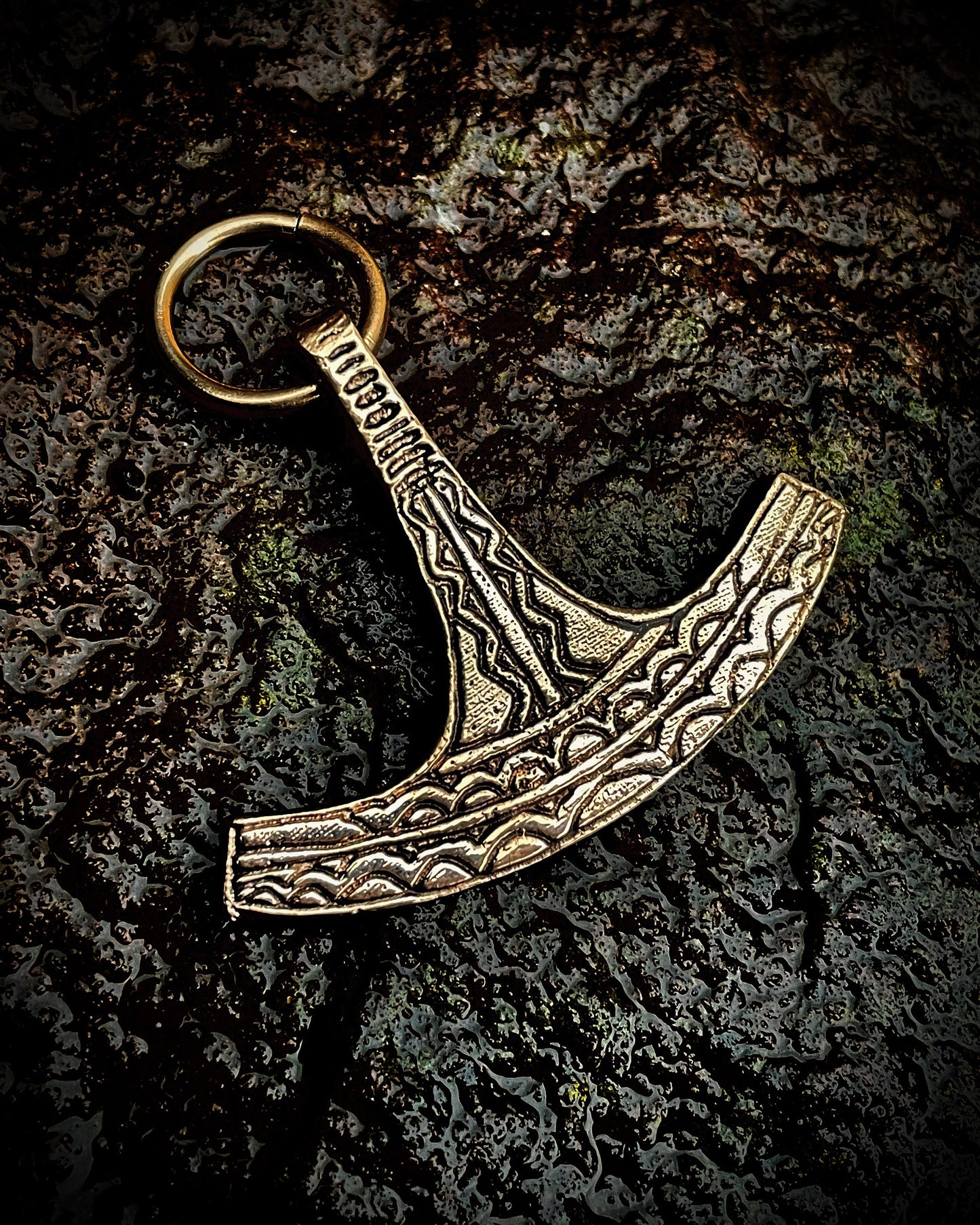 Traditionally Hand Cast Ukko Finnish Mjolnir Hammer, In Bronze and Silver