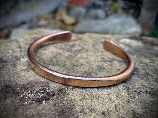 Flat Profile Copper, Bronze or Fine Silver Cuff Bracelet, Men’s or Womens Copper Cuff Bracelet, Gift for him, Gift for her