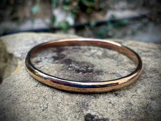 Solid Hand Forged D Profile Bronze Bangle Bracelet, Men’s or Womens Copper Cuff Bracelet, Gift for him, Gift for her