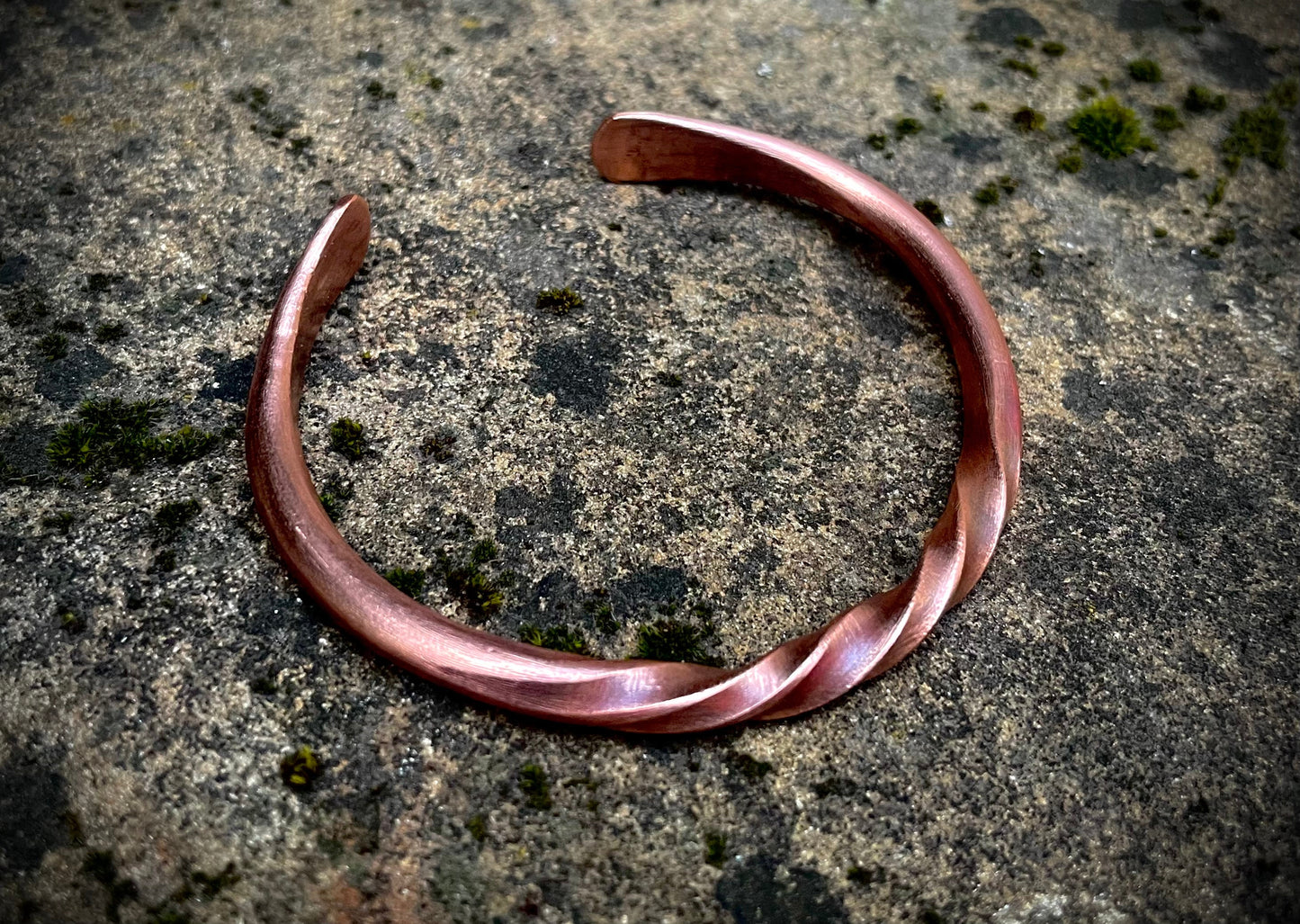 Hand Forged Solid Copper, Bronze or Fine Silver Twisted Viking Oath Ring, Cuff Bracelet, Mens or Womens Cuff Bracelet, Gift For Him