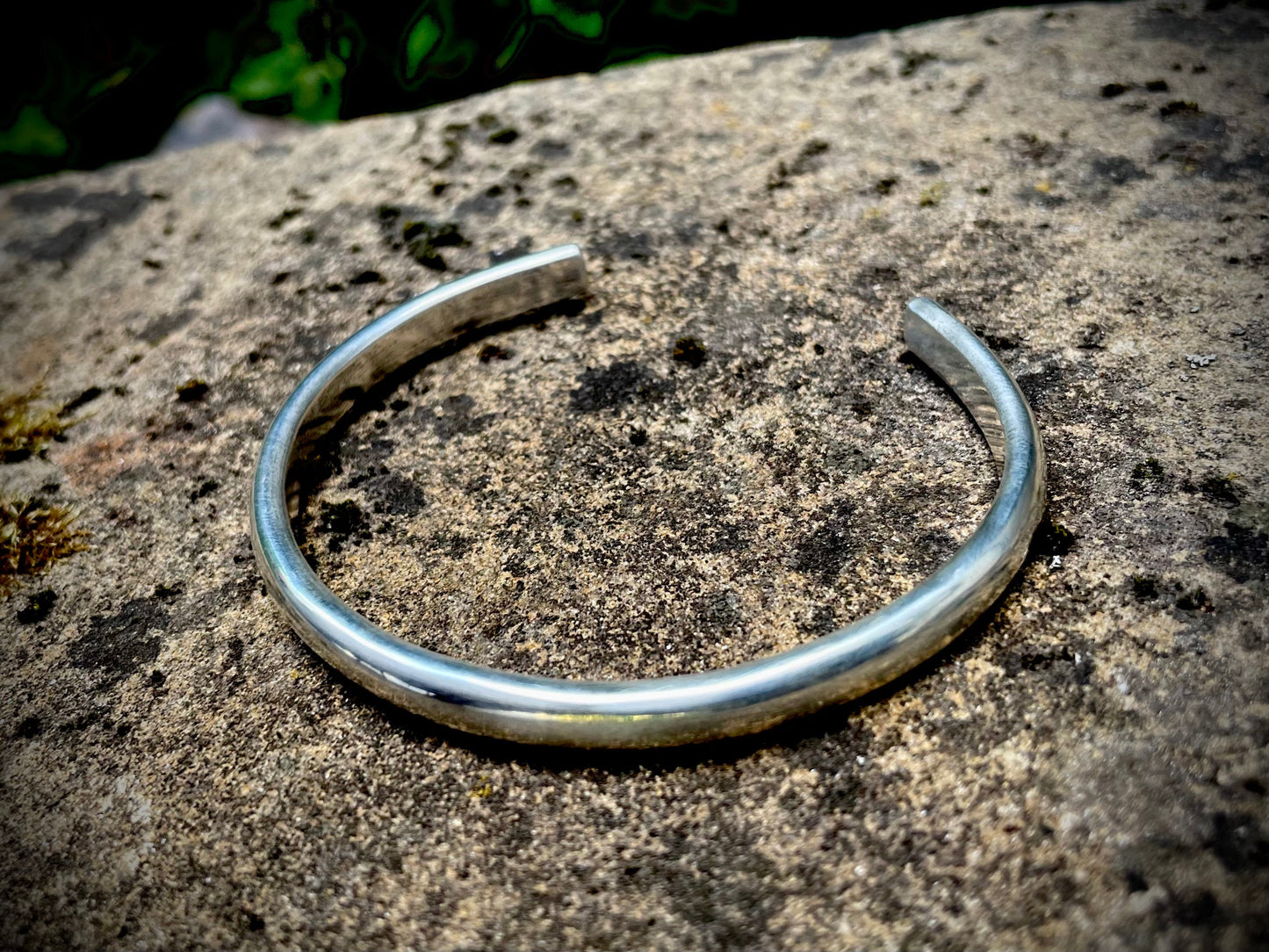 Hand Forged Solid D Section Fine Silver Cuff Bracelet, Men’s or Womens Copper Cuff Bracelet, Gift for him, Gift for her