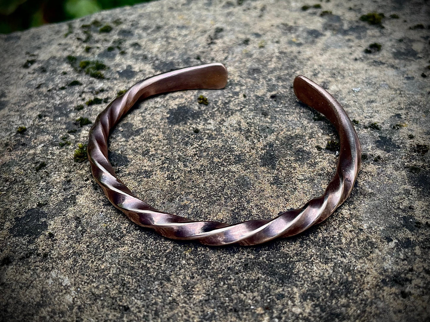 Hand Forged Solid Bronze Densely Twisted Viking Arm Ring, Cuff Bracelet, Mens or Womens Cuff Bracelet, Gift For Him, Gift For Her