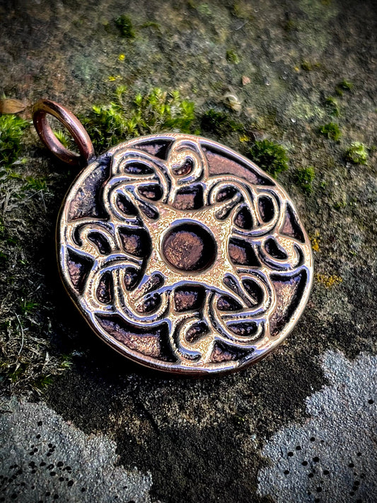 Viking Celtic Knot Pendant in Bronze or Silver