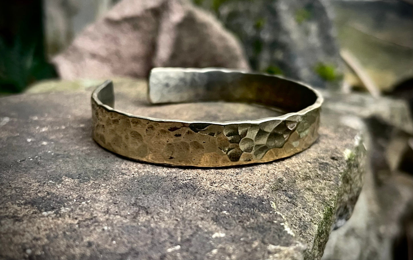 Hand Forged Hammered Brass Cuff Bracelet, Men’s or Womens Copper Cuff Bracelet, Gift for him, Gift for her