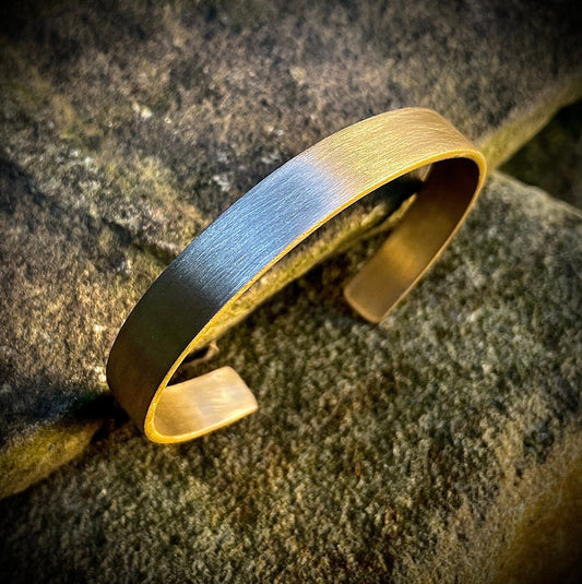 Hand Forged Brushed Brass Cuff Bracelet, Men’s or Womens Copper Cuff Bracelet, Gift for him, Gift for her