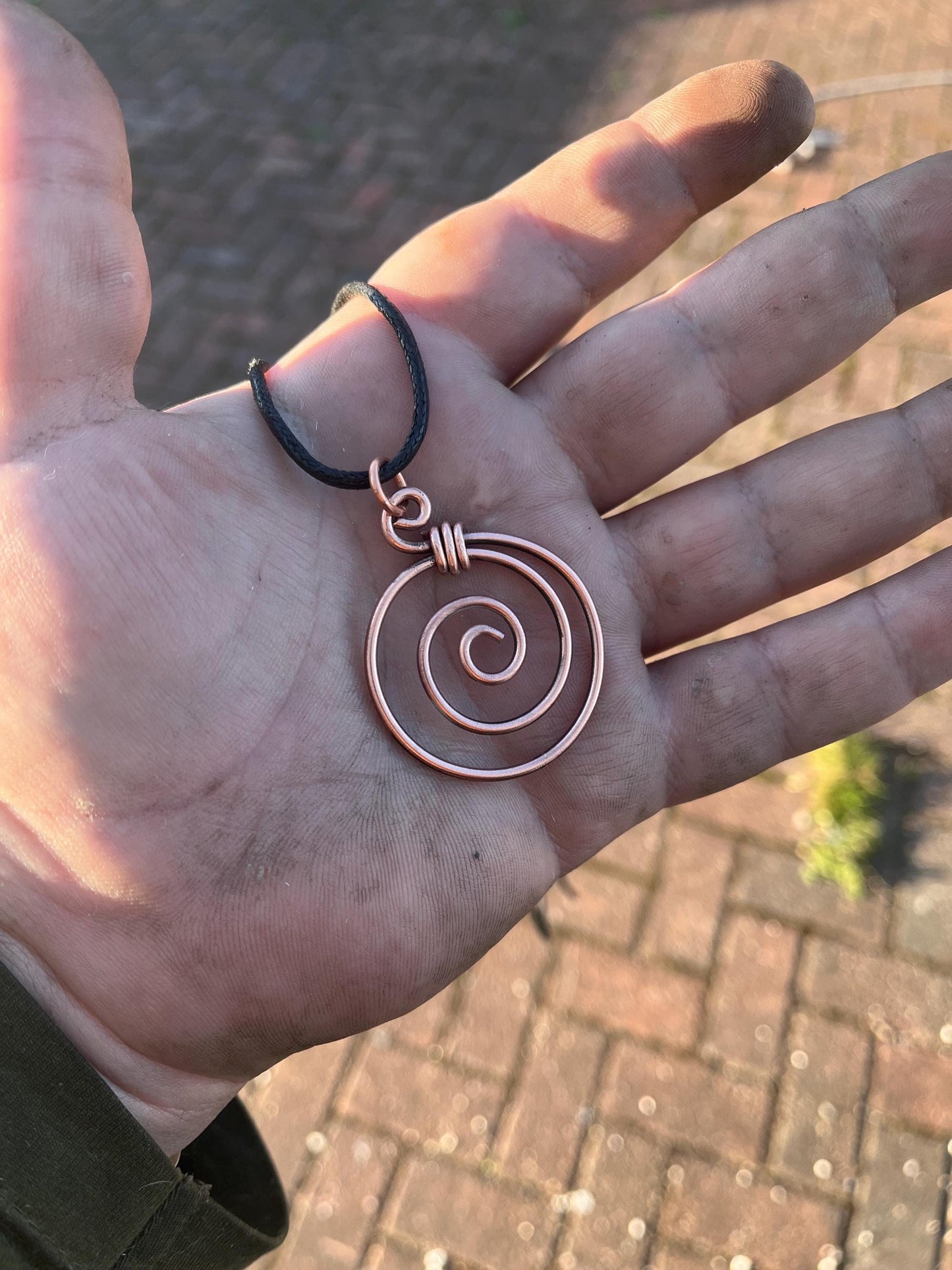 Womens Copper Celtic Spiral Wire Pendant, Gift for her, Birthday Gift, Anniversary Gift