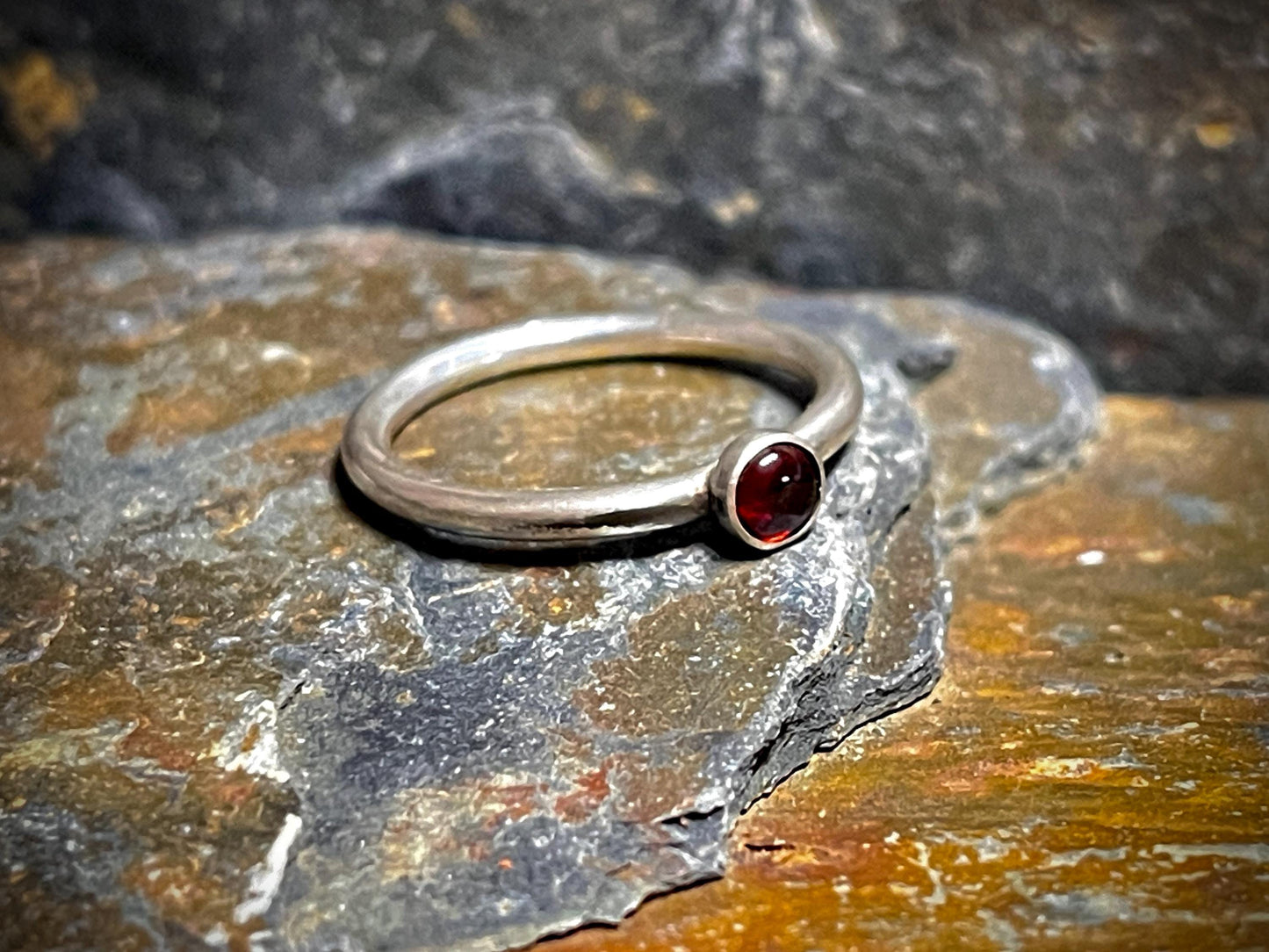 Women’s Stirling Silver Garnet Ring, Birthday Gift, Valentines Gift, Christmas Gift, Gemstone Ring