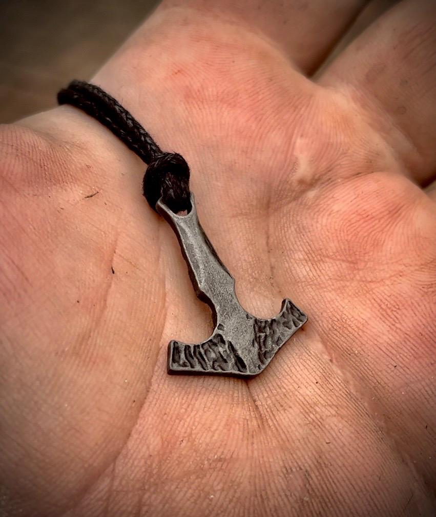 Hand Forged Steel Mjolnir Thors Hammer Pendant, Gifts for him, Gifts for her, birthday gift, anniversary gift